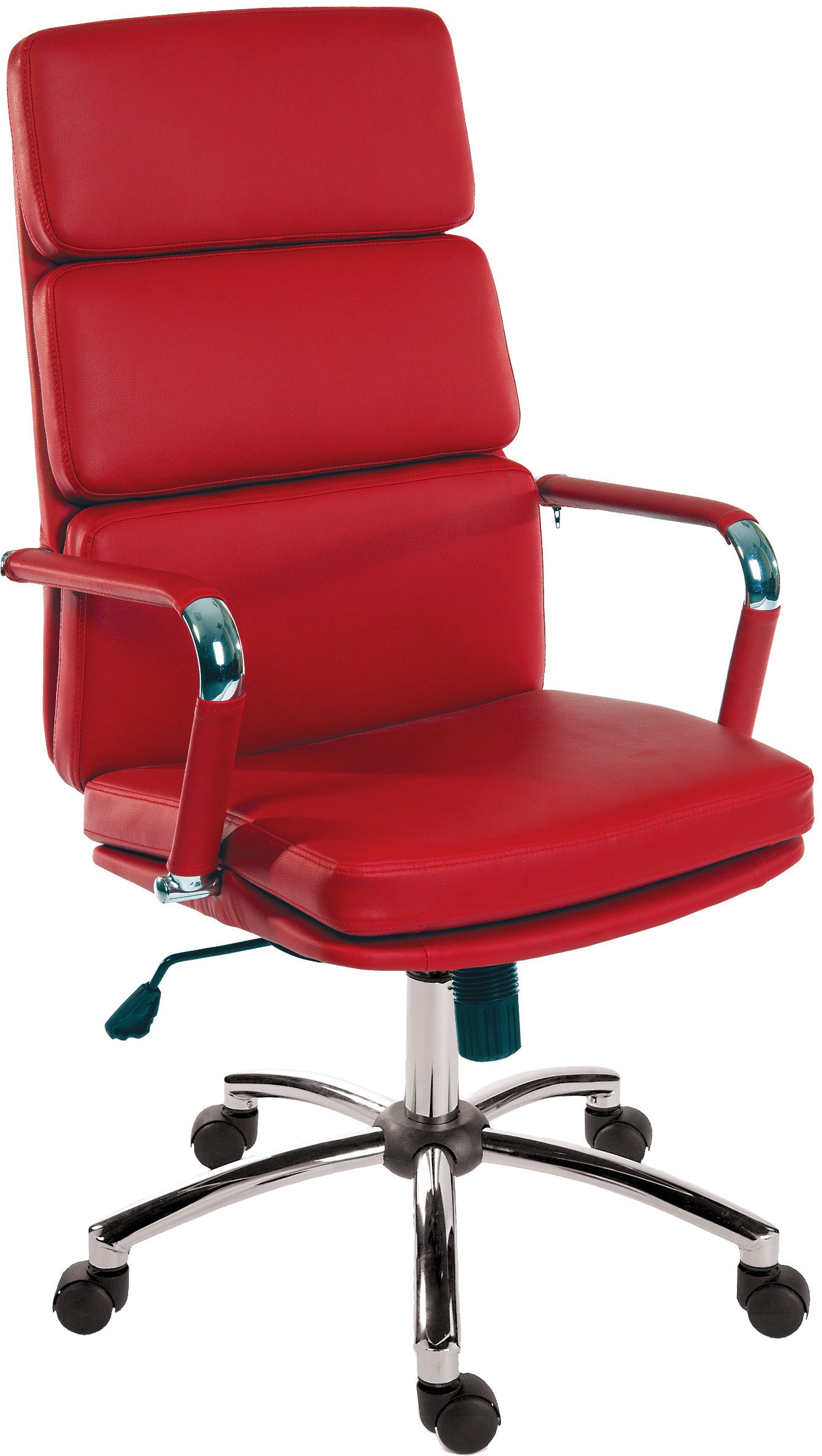 Deco Retro Style Faux Leather Executive Office Chair Red - 1097RD DD