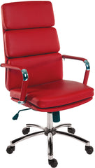 Deco Retro Style Faux Leather Executive Office Chair Red - 1097RD DD