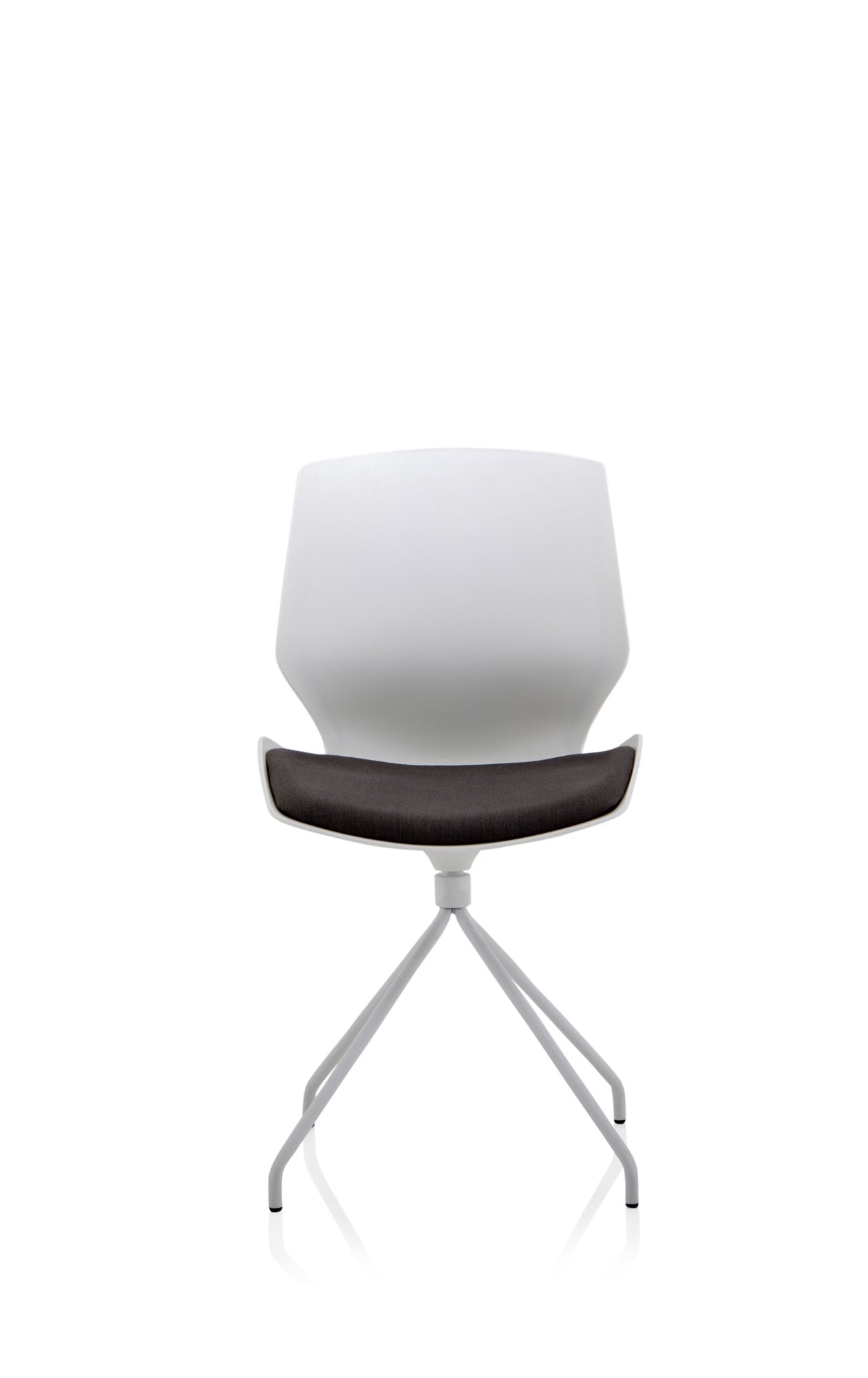 Florence Visitor Chair White Spindle Frame Dark Grey Fabric Seat BR000208 DD