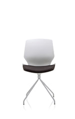 Florence Visitor Chair White Spindle Frame Dark Grey Fabric Seat BR000208 DD