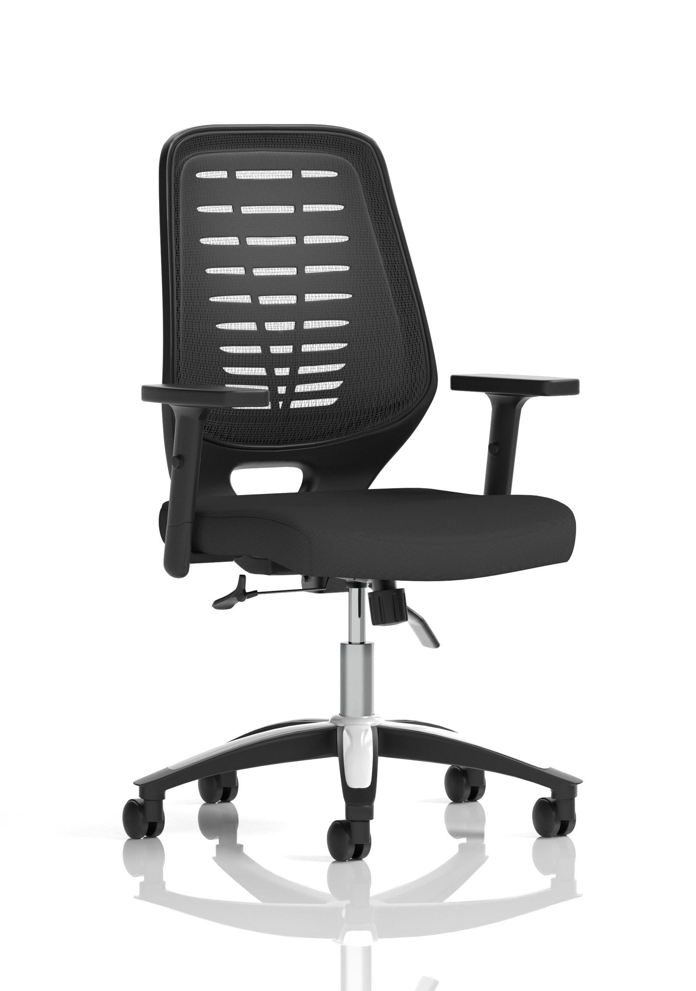 Relay Task Operator Chair Airmesh Seat Black Back With Height Adjustable Arms KC0285 DD