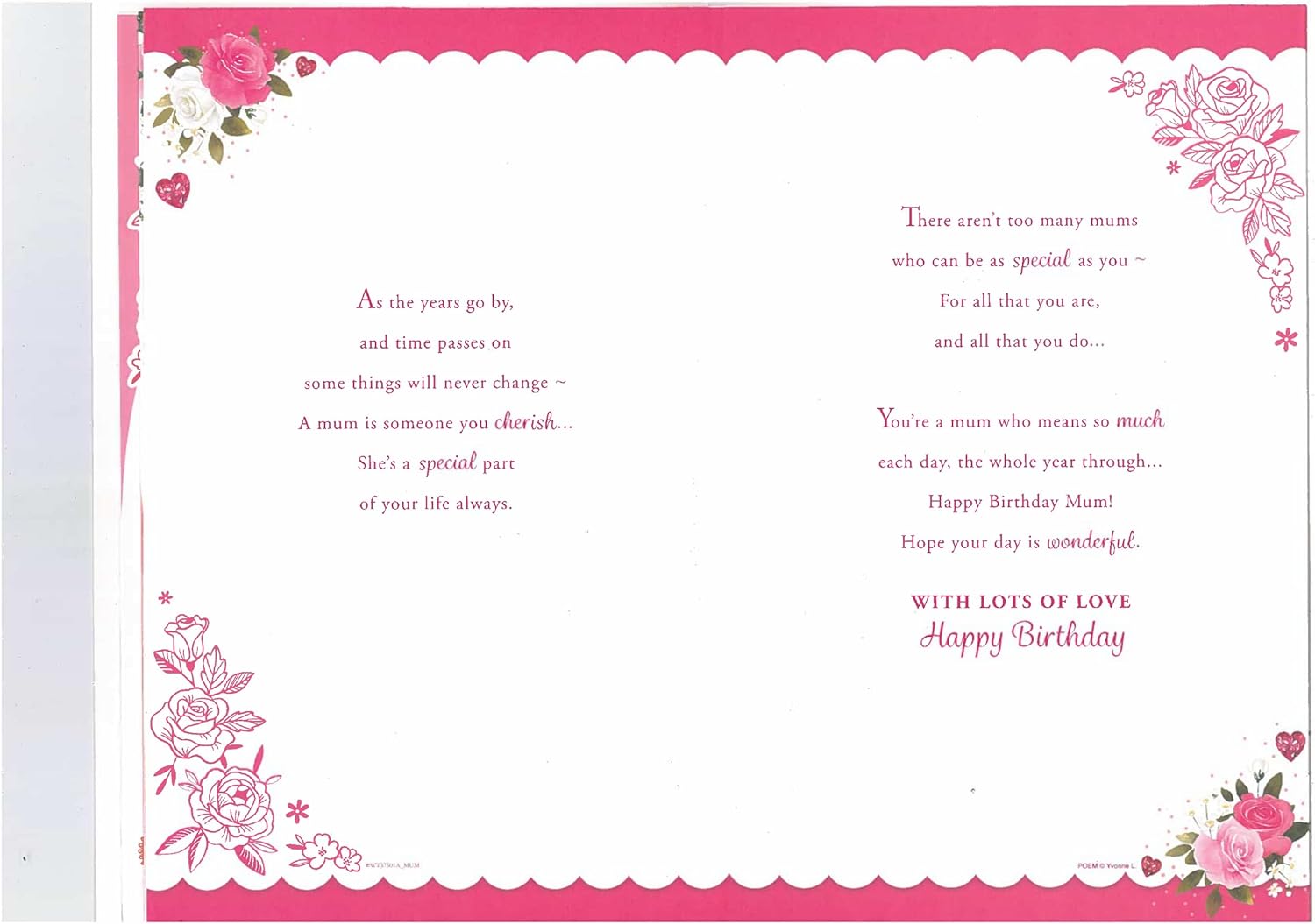 Birthday Card for Mum - 3D Effect on Cover and 8 Page Insert Flowers and Dress Design