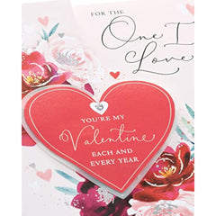 One I Love Valentines Day Card For Him/Her With Envelope - Stunning Heart Design