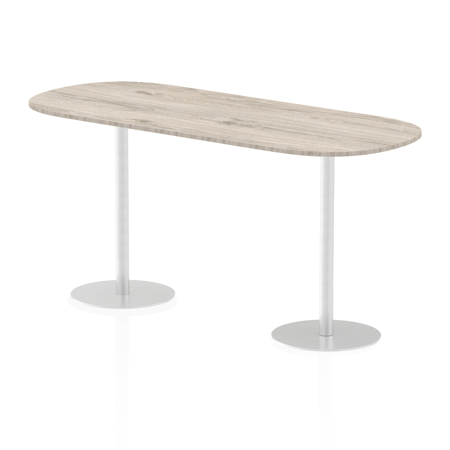 Dynamic Italia 2400mm Poseur Boardroom Table Grey Oak Top 1145mm High Leg ITL0207 DD
