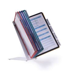 Durable VARIO Display Panel Desk Unit for A4 Documents 10 Panels with Labelling Tabs Assorted Colours - 557000
