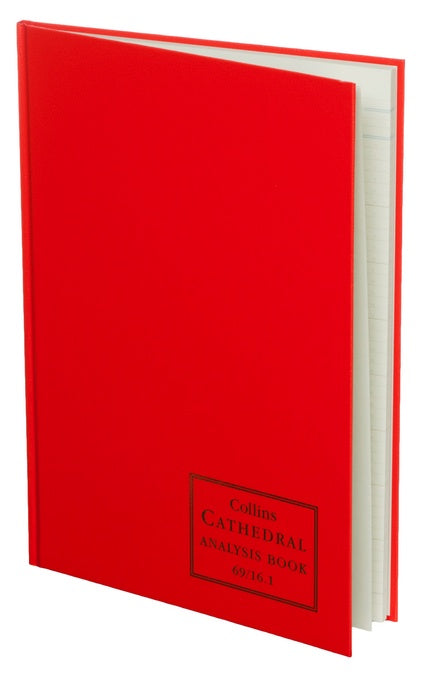 Collins Cathedral Analysis Book Casebound A4 16 Cash Column 96 Pages Red 69/16.1 - 811251