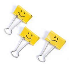 Rapesco Foldback Clip 32mm Assorted Emojis Yellow (Pack 20) - 1354