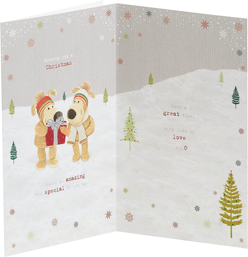Boofle Friend Christmas Card with Envelope - Cute Design and presents, Multi