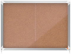 Nobo Premium Plus Cork Lockable Noticeboard Display Case Sliding Door 8 x A4 925x668mm 1915331