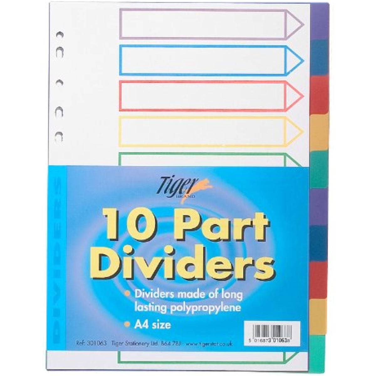Tiger A4 10 Part Polypropylene Dividers – Bulk Wholesale UK