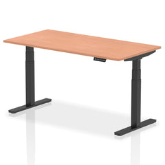 Dynamic Air 1600 x 800mm Height Adjustable Desk Beech Top Black Leg HA01187 DD