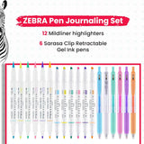 Zebra Pen Journaling & Lettering Set with 18 colorful pens for writing, drawing, and decorative lettering.