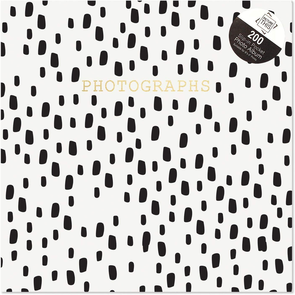 Tallon White with Black Spots 6x4 Photo Album | Memo Slip-In | Holds 200 Photos