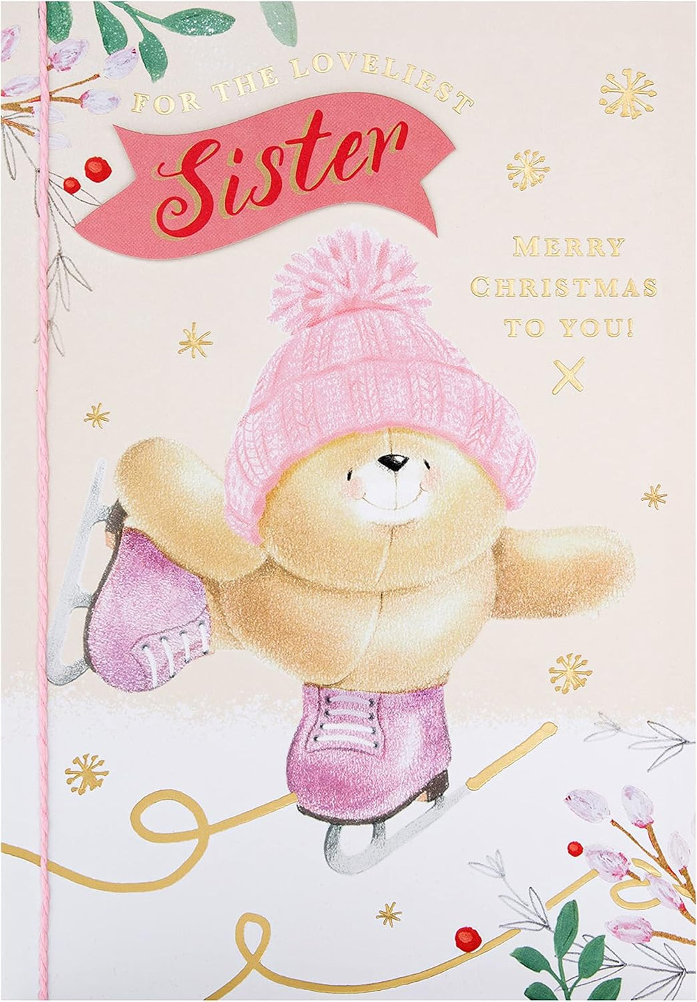 Christmas Greeting Card for Sister with Festive Seasonal Design and Heartfelt Wishes