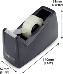 Rapesco 300 Tape Dispenser & 4 Tape Rolls – Black