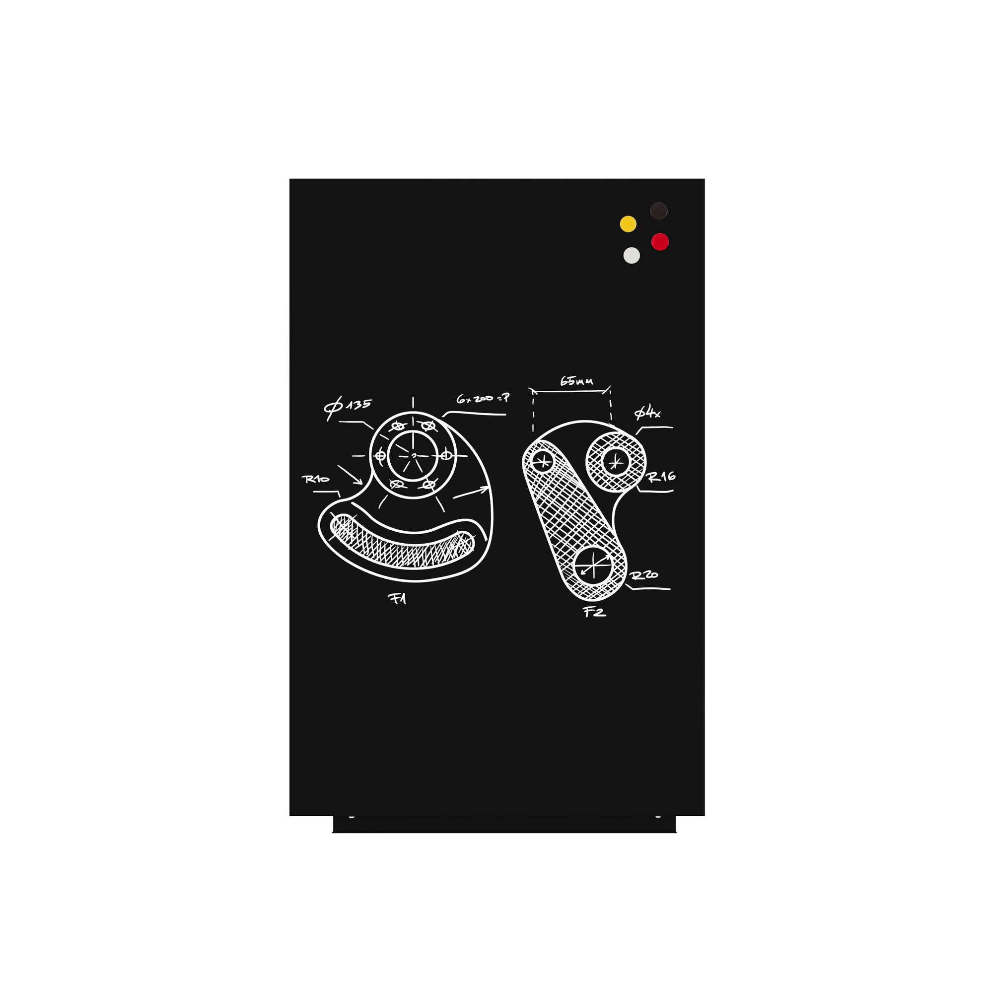 Rocada Skinliquid Drywipe Board Lacquered Surface 750x1150mm Black  - 6820V19 DD