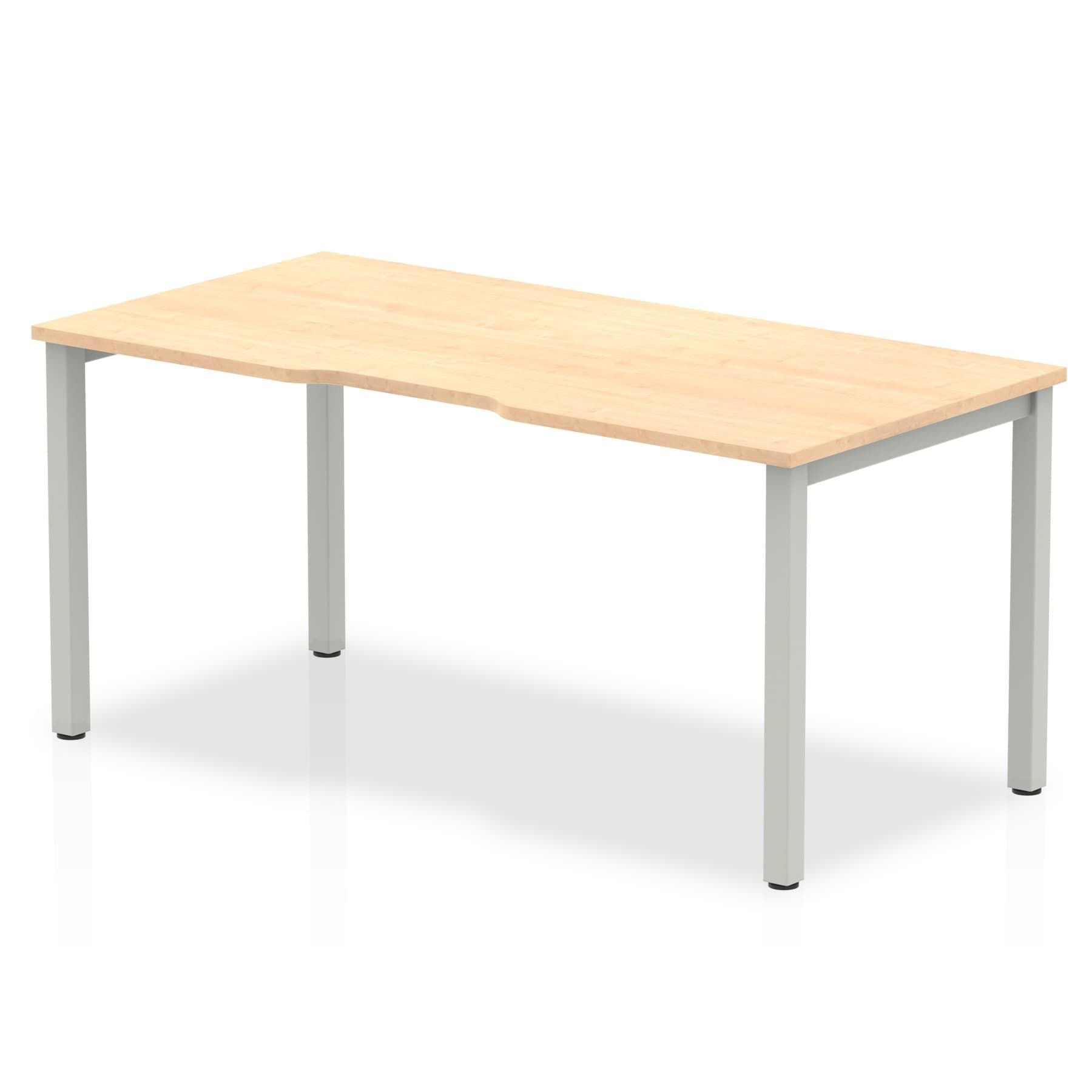 Evolve Plus 1400mm Single Starter Desk Maple Top Silver Frame BE134 DD