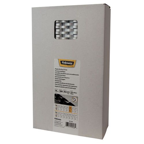 Fellowes Binding Comb A4 14mm White (Pack 100) 5346604