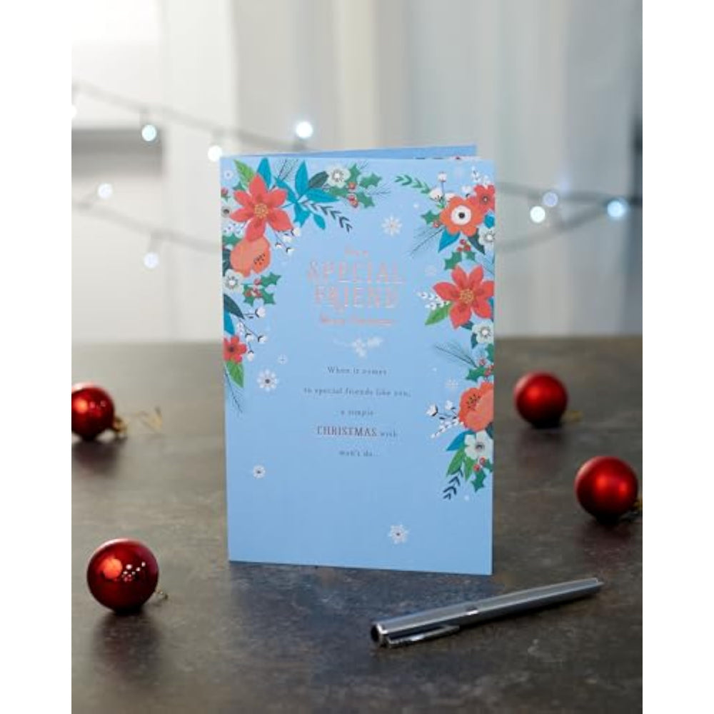 UK Greetings Christmas Card for Her/Friend - Floral Design