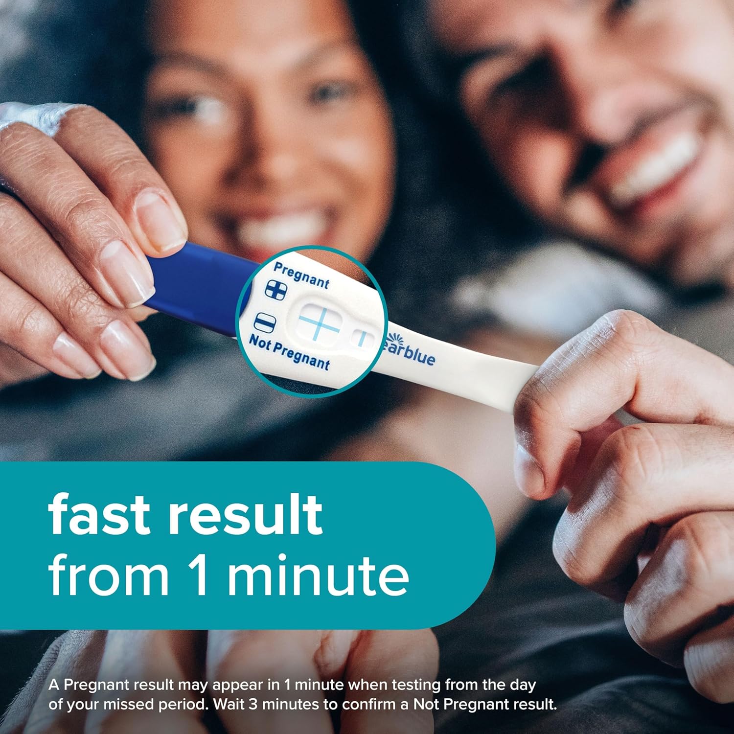 Clearblue Pregnancy Test, Rapid Detection, Result As Fast As 1 Minute, Kit of 2 Tests, Easy At Home Pregnancy Test, Packaging May Vary