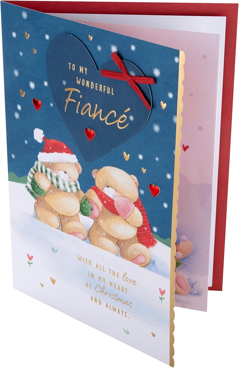 Hallmark Boxed Christmas Card for Fiancé – Forever Friends Winter Love Design
