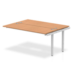Impulse Back-to-Back Bench Desk Extension Kit W1600 x D1600 x H730mm Oak Finish Silver Frame - IB00235 DD