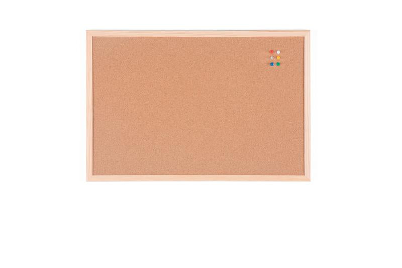 Bi-Office Cork Noticeboard Pine Wood Frame 600x400mm - MC030012010