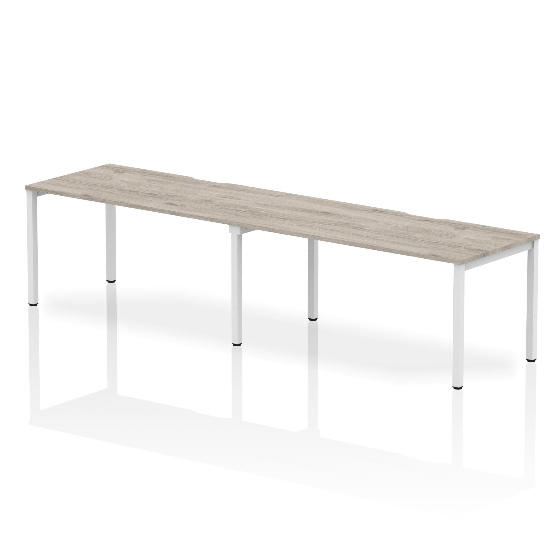 Dynamic Evolve Plus 1600mm Single Row 2 Person Desk Grey Oak Top White Frame BE770 DD