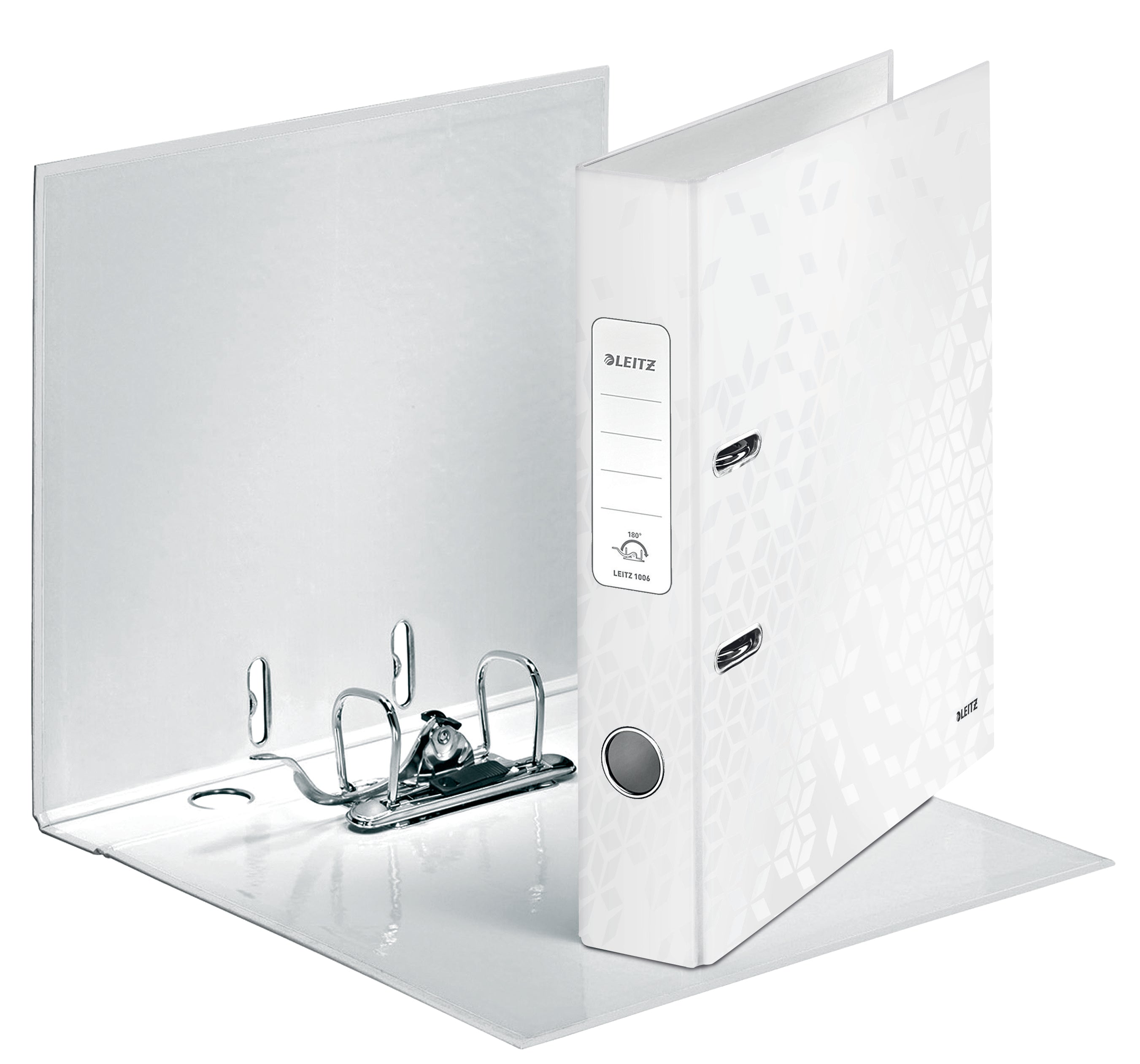Leitz WOW Lever Arch File Laminated Paper on Board A4 50mm Spine Width Pearl White (Pack 10) 10060001 DD
