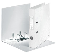 Leitz WOW Lever Arch File Laminated Paper on Board A4 50mm Spine Width Pearl White (Pack 10) 10060001 DD