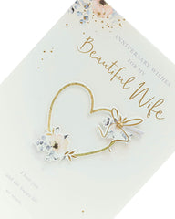 Beautiful Wife Delicate Floral Design Anniversary Card