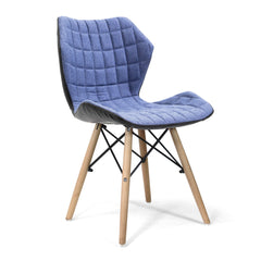 Nautilus Designs Amelia Contemporary Lightweight Fabric Chair With Panel Stitching Denim and Solid Beech Legs - BCF/B570/DN DD