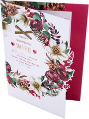 Hallmark Boxed Christmas Card for Wife - Traditional Wreath and Verse Design, 25575228, Multicoloured
