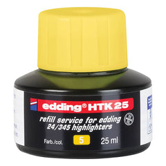 edding HTK 25 Bottled Refill Ink for Highlighter Pens 25ml Yellow - 4-HTK25005
