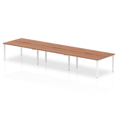 Evolve Plus 1200mm Back to Back 6 Person Desk Walnut Top White Frame BE277 DD