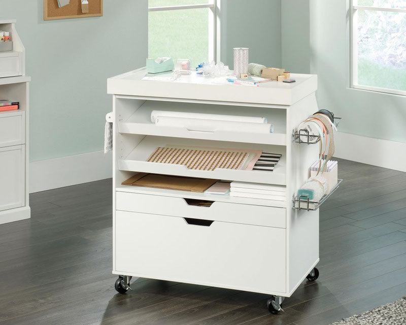 Teknik Craft Multi-Functional Cart Soft W946 x D494 x H914mm White Finish - 5417047