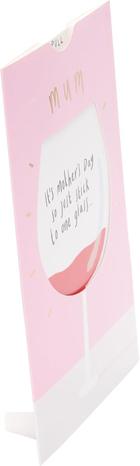 UK Greetings Mother's Day Card for Mum - Interactive Wine Glass Design