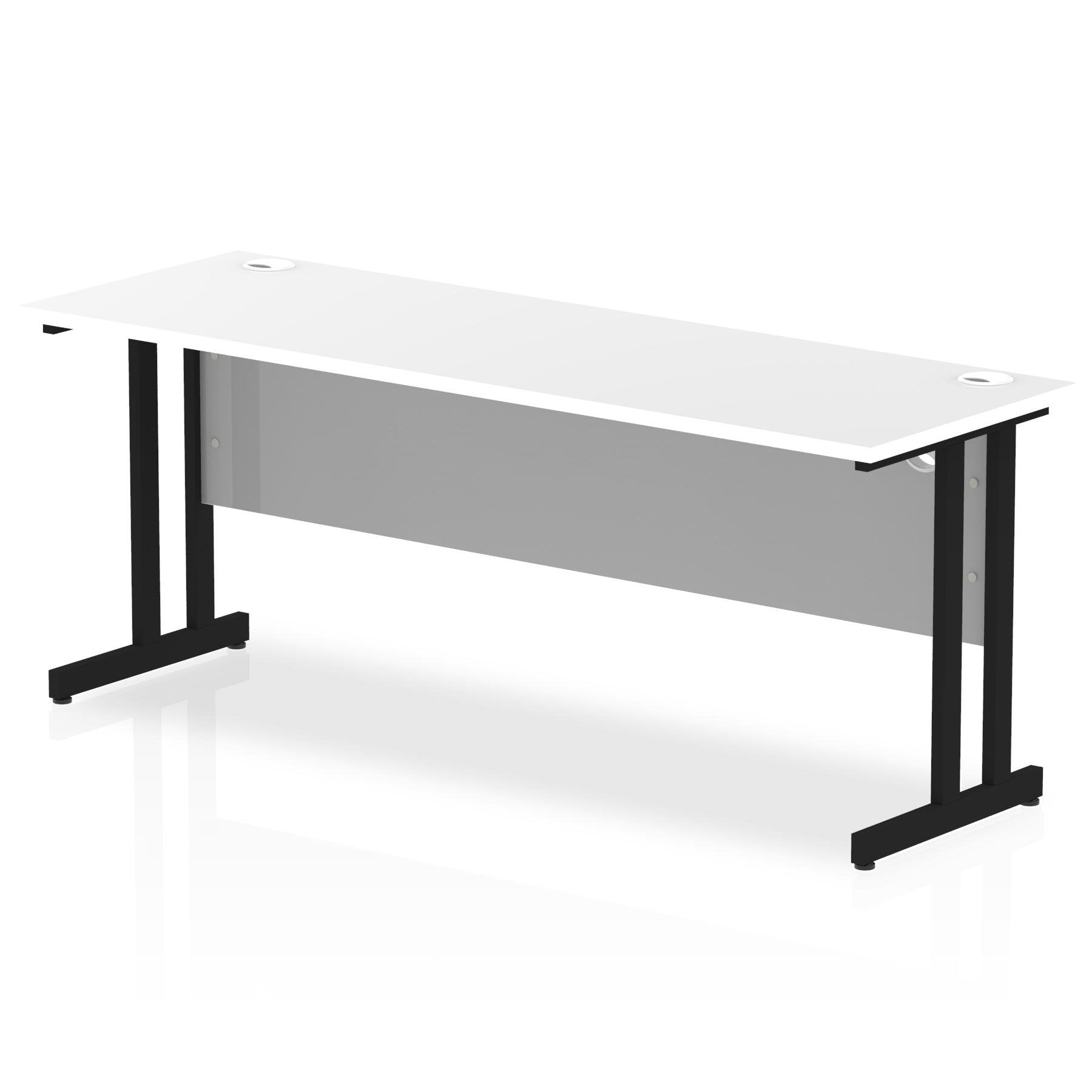 Impulse 1800 x 600mm Straight Desk White Top Black Cantilever Leg MI003340 DD
