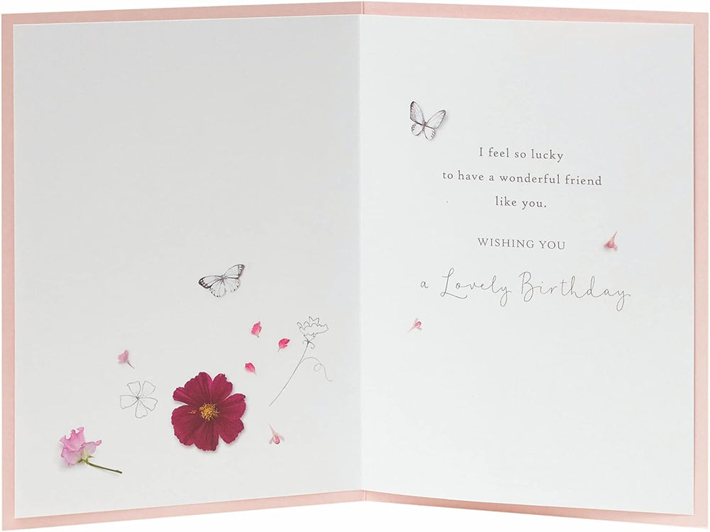 Cute Photographic Floral Design Birthday Card