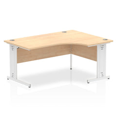 Impulse Contract Right Hand Crescent Cable Managed Leg Desk W1600 x D1200 x H730mm Maple Finish/White Frame - I002623 DD
