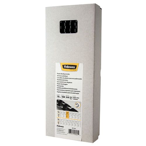 Fellowes Binding Comb A4 10mm Black (Pack 100) 5346108