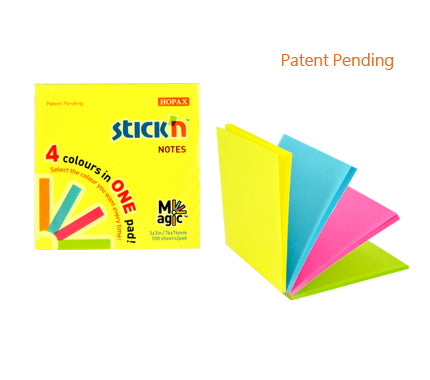 Stickn Magic Sticky Notes 76x76mm 100 Sheets Neon Colours (Pack 12) 21571
