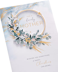 UK Greetings Christmas Card for Mother - Floral Design