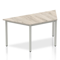 Impulse 1600mm Trapezium Table Grey Oak Top Silver Box Frame Leg I003264 DD