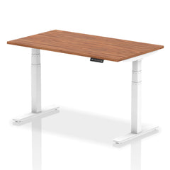 Dynamic Air 1400 x 800mm Height Adjustable Desk Walnut Top White Leg HA01026 DD