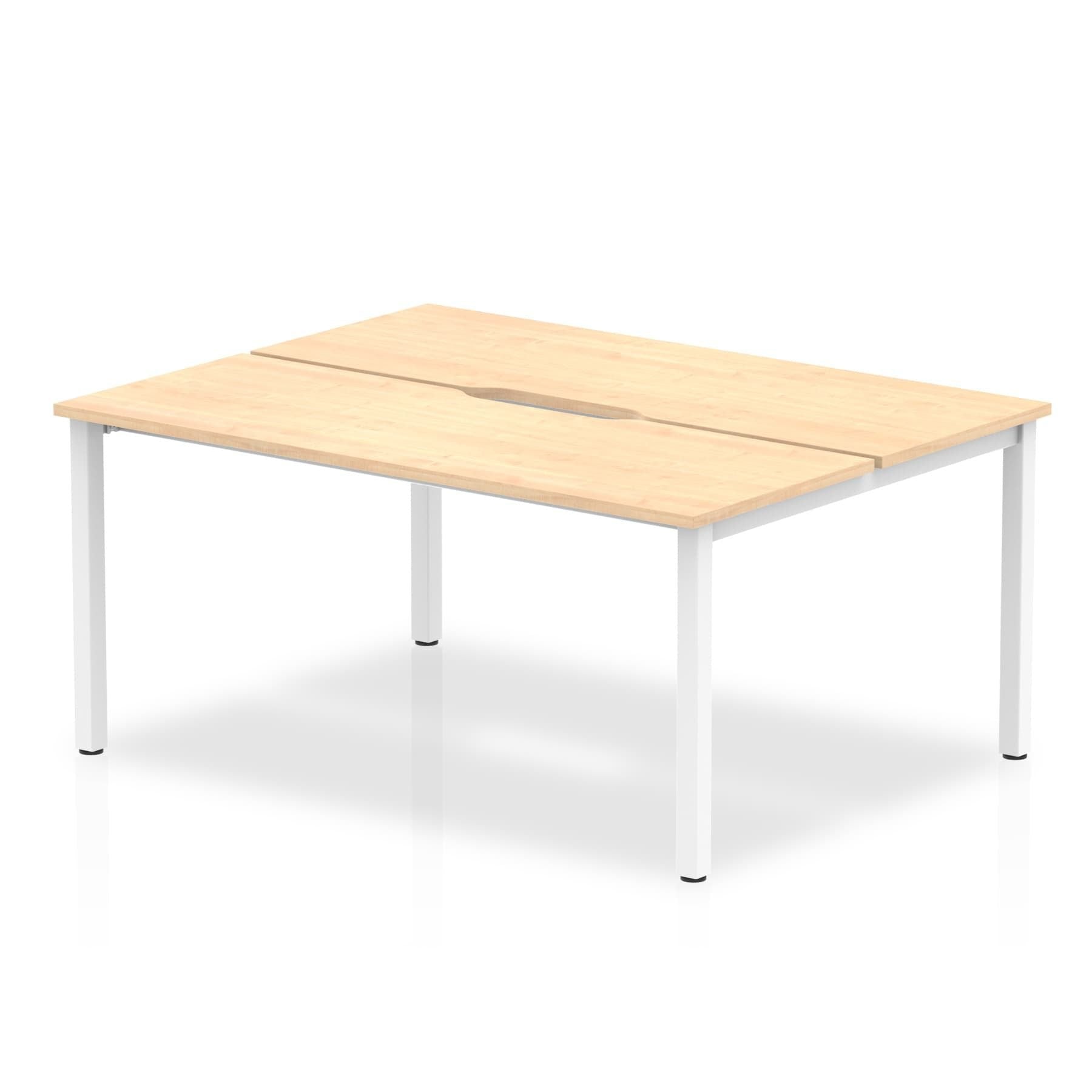 Evolve Plus 1400mm Back to Back 2 Person Desk Maple Top White Frame BE154 DD