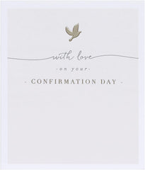 Beige Dove Design Confirmation Card For Boy or Girl