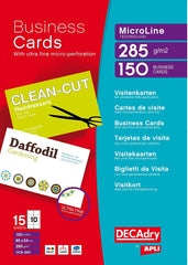 Decadry MicroLine Business Card 10 Per Sheet 285gsm Bright White (Pack 150) - OCB3261