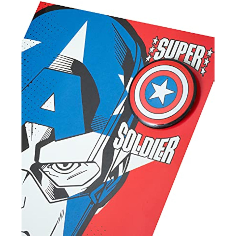Disney Avengers Captain America Birthday Card with Badge