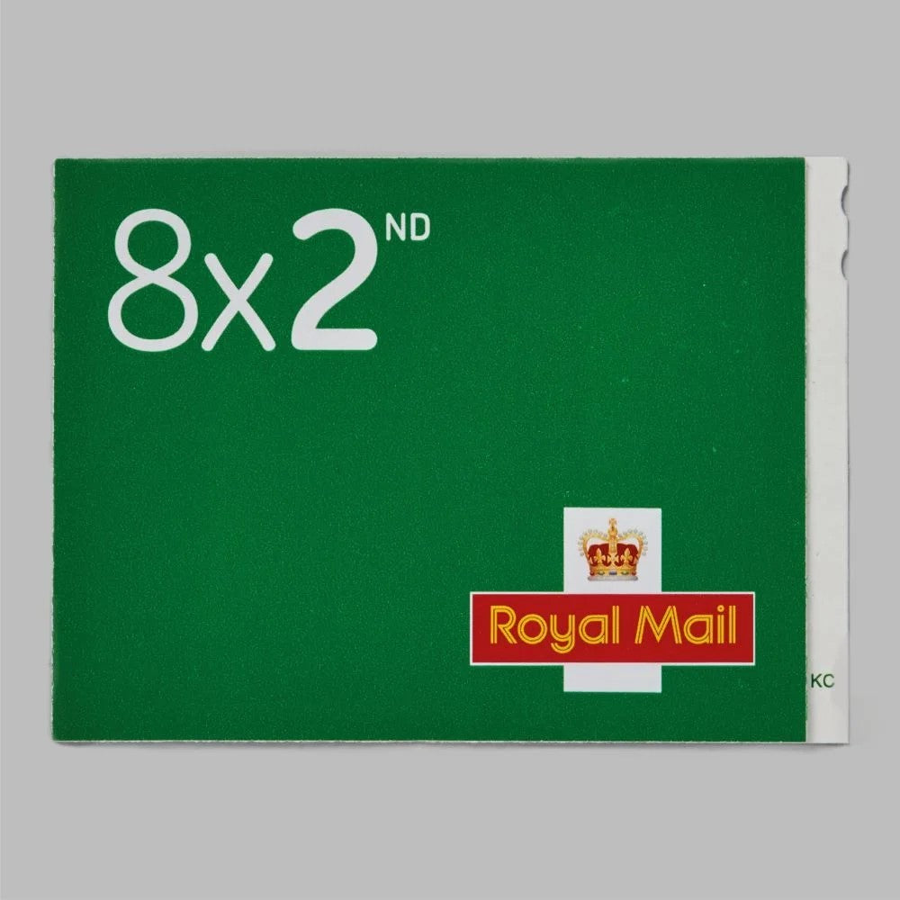 Royal Mail 2nd Class Stamp Book – Pack of 8 Self-Adhesive Stamps for UK Standard Mail